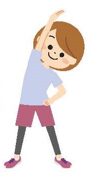 ストレッチする女性のイラスト