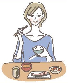 左右バランスよく噛みましょうのイラスト